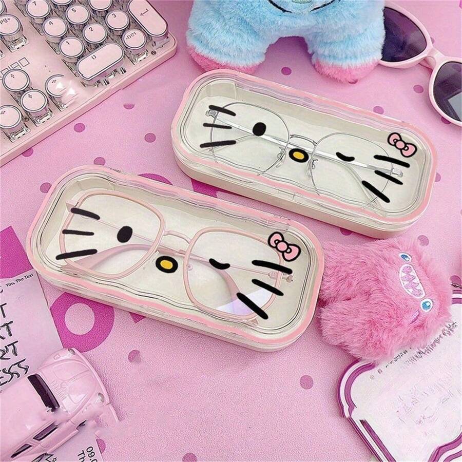 Estuche para gafas estilo anime de Hello Kitty "Encantador guardián" - Protección y almacenamiento de gafas adorable y de moda, opción de regalo perfecta para revelación de sexo, cumpleaños, bodas, fiestas, ideal para colegas, amigos y familiares, vuelta al cole