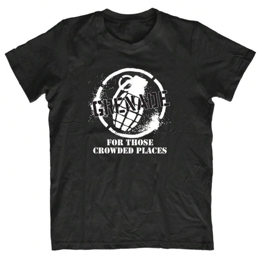 Adults Funny Comedy T-Shirt Fathers Day Cistmas Present Birthday Gift - GRENADE For Crowded Places