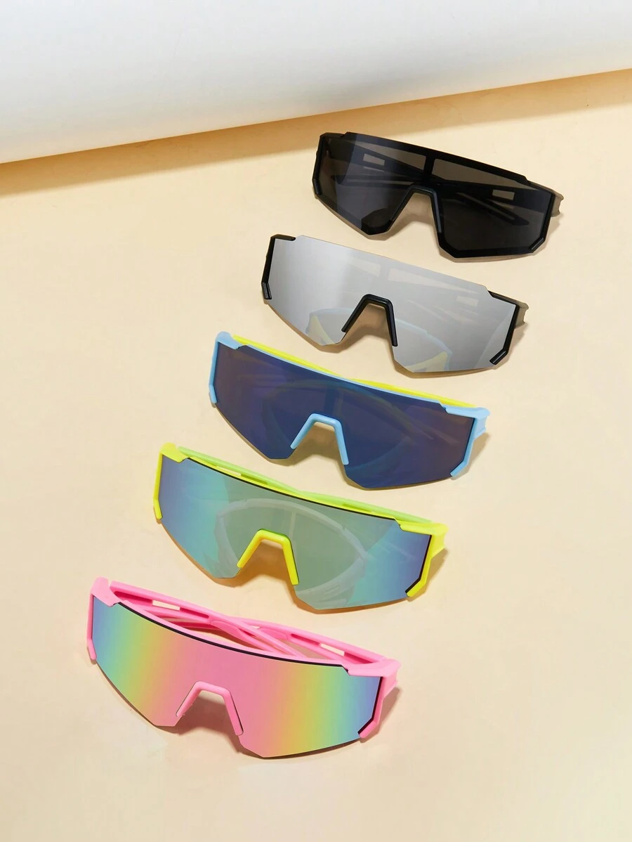 1 Stück Kindermodebrille, 2025 neue stilvolle Kinder Fahrrad, Ski, Klettern klassische integrierte Schutzbrillen, geeignet für Reise Outdoor Sport Aktivitäten