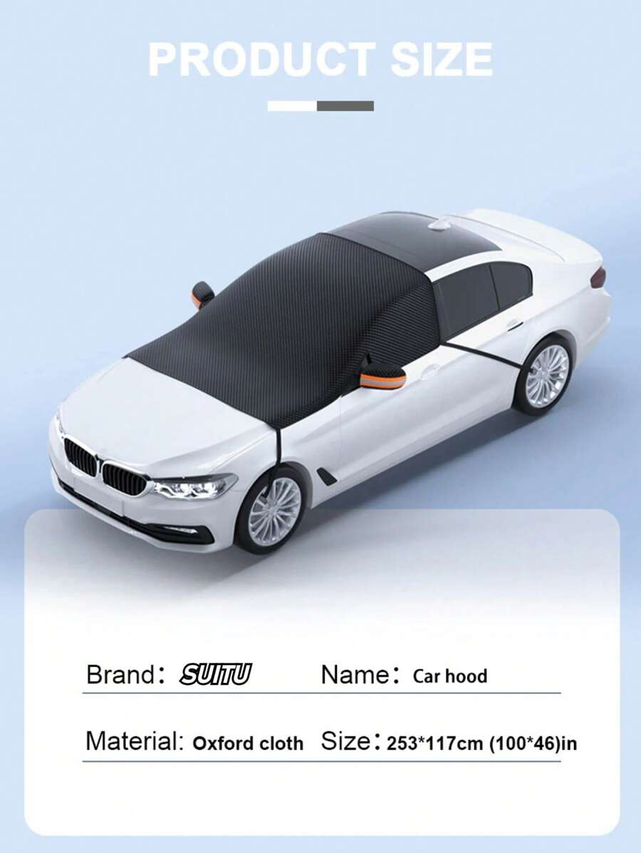 SUITU Car Windshield Sun Shade | Snow/Sun Protection Cover With Retaining Buckles | Ice & Snow Windshield Cover | Oxford Cloth | Car Windshield Protectors | Secure Fit Waterproof & Frostproof Covers | Sun Visor Protectors All-Weather Winter/Summer Car Windshield | Winter Snow Shield
