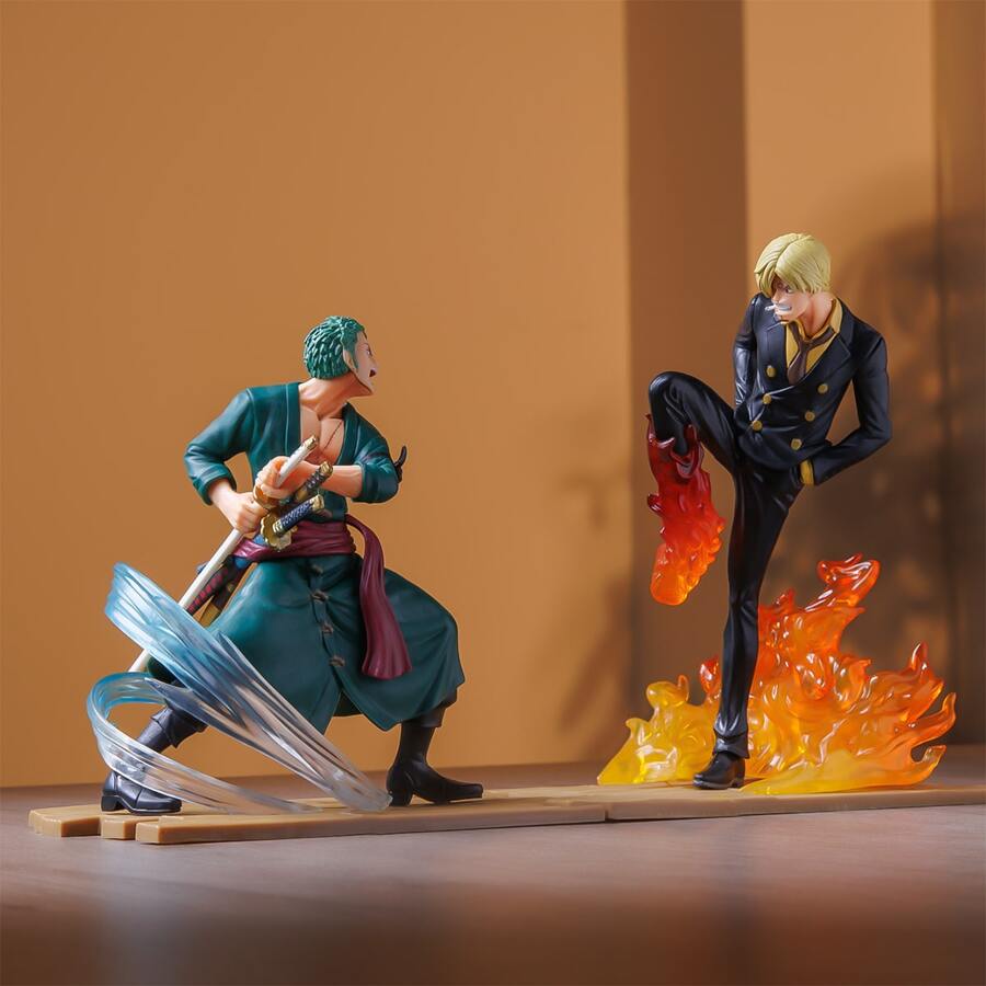 Banpresto Statua di figure animate di Sanji vs Zoro, prodotto di merchandising di anime, decorazione per la casa, regalo di San Valentino, piccolo regalo