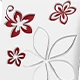 Blanco con flores rojas