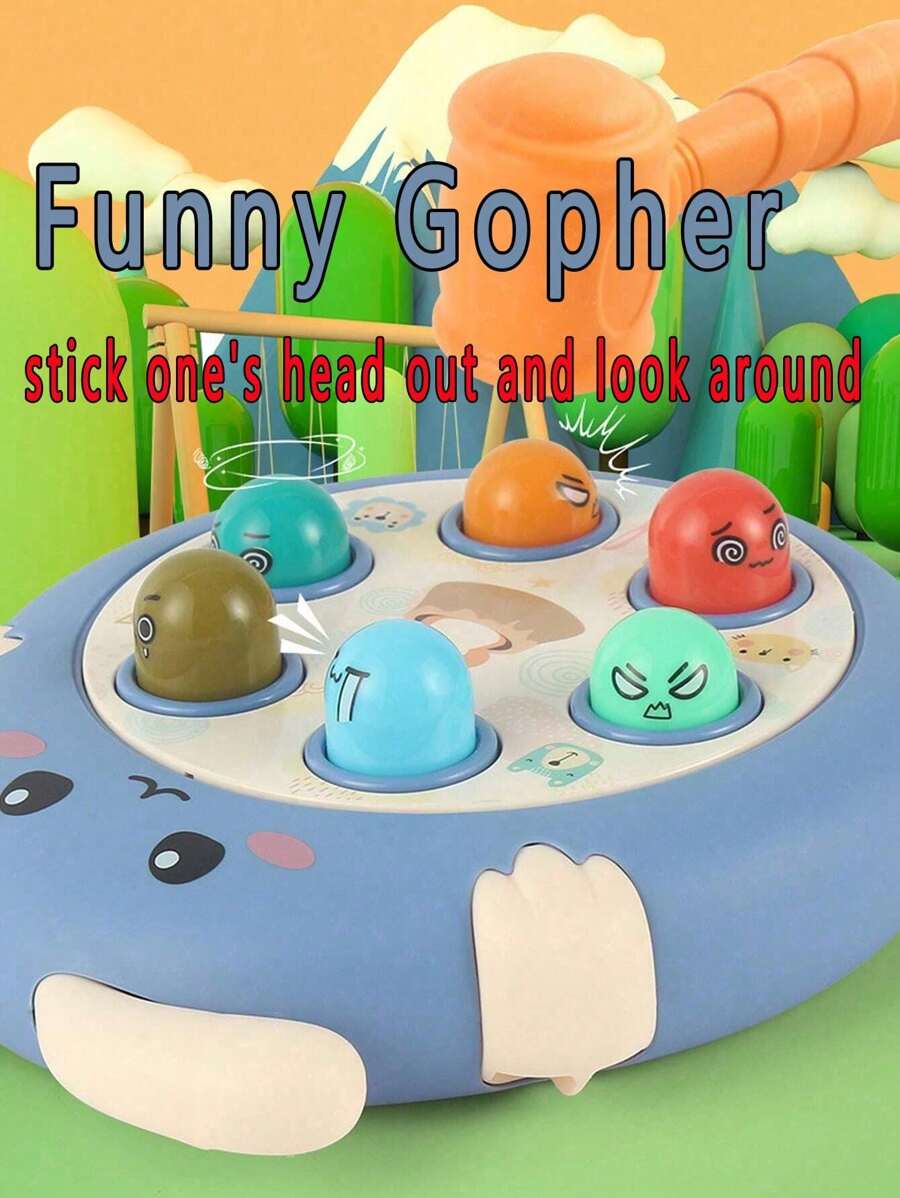 1 Box Rabbit Shaped Random Color Whack-A-Mole Game Toy, Baby Reaction Training Educational Toy, Parent-Child Interactive Stress Relief Hammer Toy