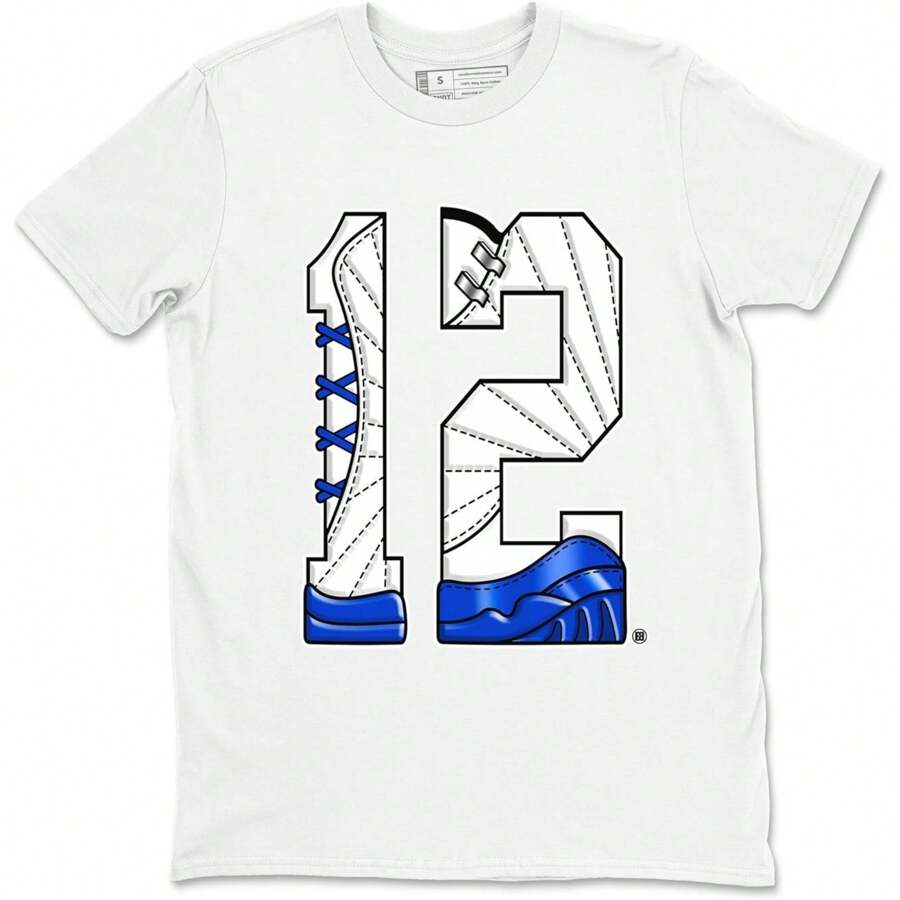 12s Blueberry Design Printed Number 12 Sneaker Matching T-Shirt