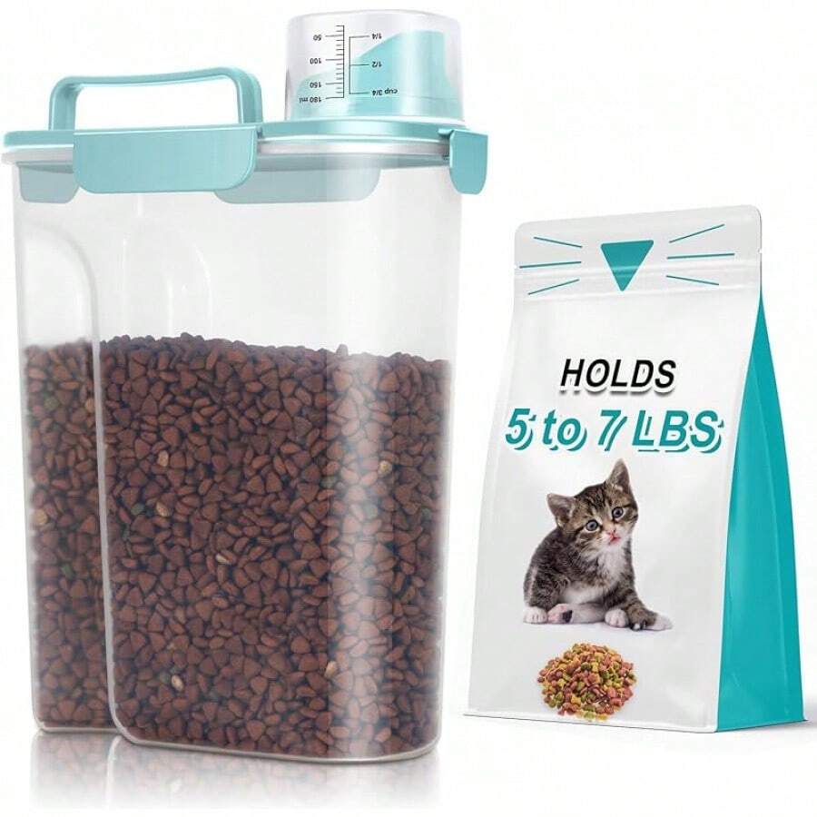 TBMax Dog Food Storage Container, Large Airtight Food Container With Bigger Spout And Cup, Portable Travel Pet Food Storage Dispenser Small Animal Kibble Storage, Bird Seed Container
