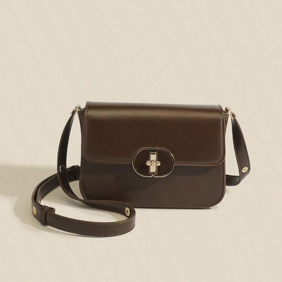 High-End Small Square Bag Women's Bag New Lock Fashionable And Simple Commuter Shoulder Messenger Bag