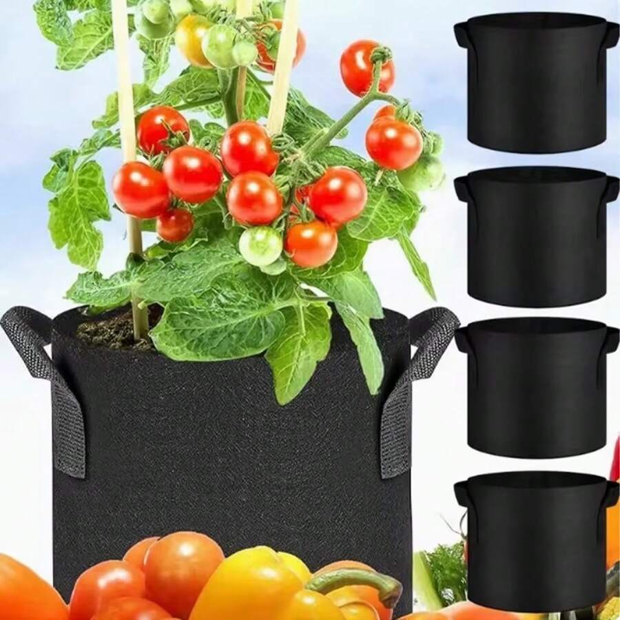Pack Of 5 Grow Bags/Aeration Fabric Pots With Handles (Available Capacities: 5 Gallon, 15 Gallon, 20 Gallon, 25 Gallon,30 Gallon)