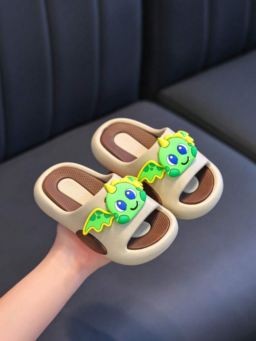 1 Pair New Cartoon Dinosaur With Wings Slippers, Indoor Outdoor Dual-Wear, Lightweight Comfortable Soft Sole Non-Odor Sandals, Suitable For Summer
