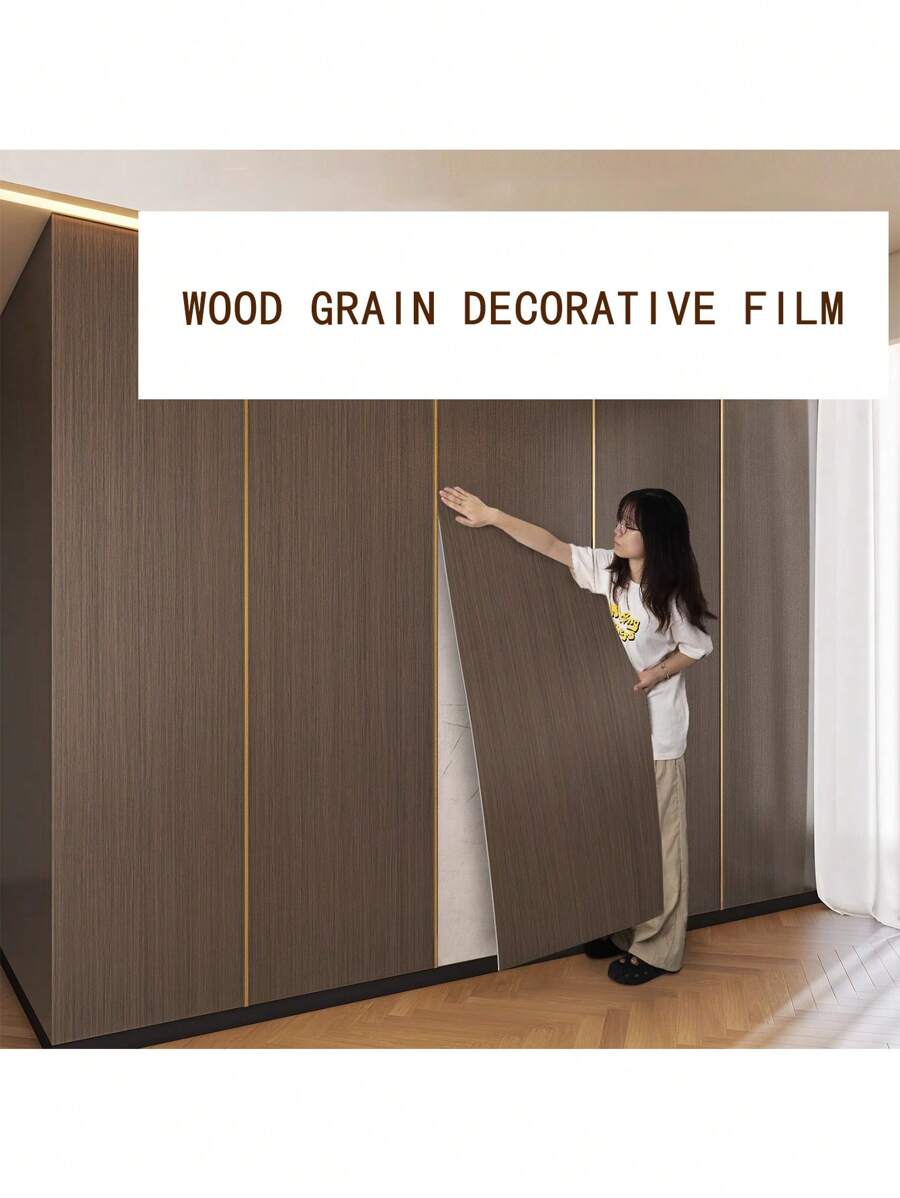 1 Roll Of Wood Grain Pattern Oil-Repellent And Water-Repellent Self-Adhesive Paper For Kitchen Countertops, Cabinets, Furniture Renovation, Wall Decoration And Tabletop Protection