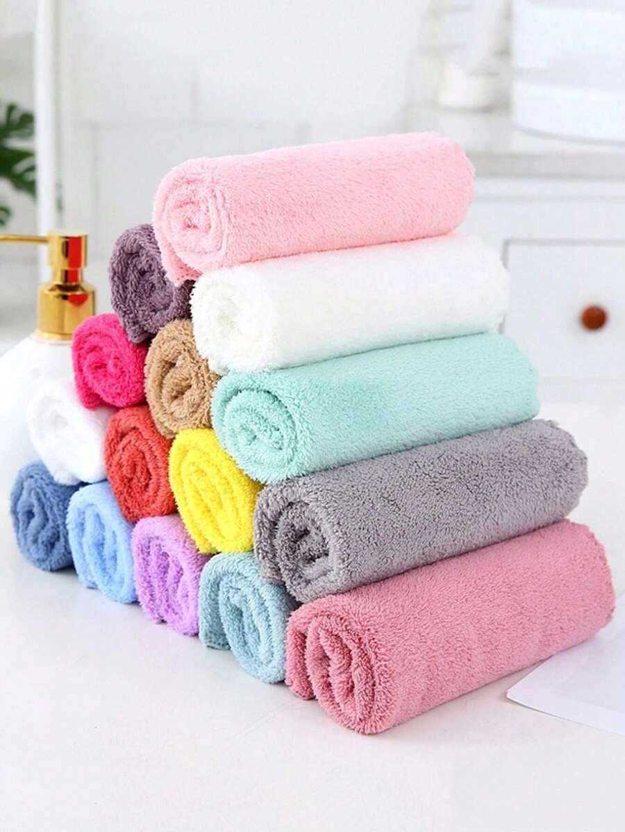 1/5/10/20pcs Random Color Household Thickened Kitchen Rag, Dishcloth, Special For Cleaning, Bamboo Fiber Absorbs Water, Does Not Shed Lint, Does Not Stick To Oil,Kitchen,Bathroom,Home,Household Supplies