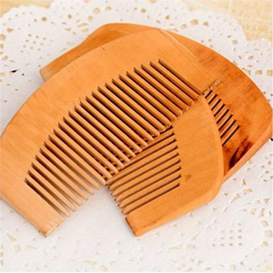 Compact Pocket Hair Brush, Wooden Massage Scalp Comb, Portable