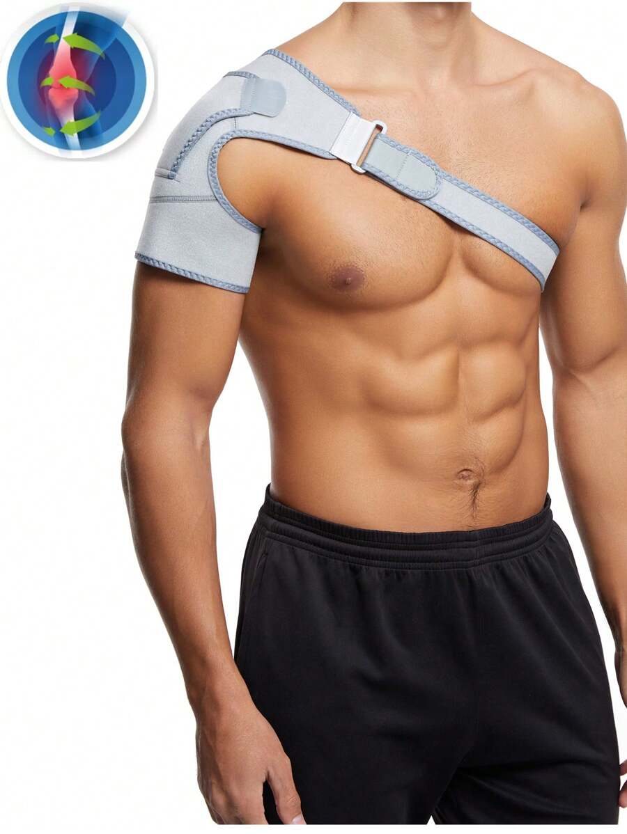 1 pieza Correa deportiva ajustable gris, correa de hombro protectora para baloncesto, fútbol, fitness para prevenir la tensión muscular