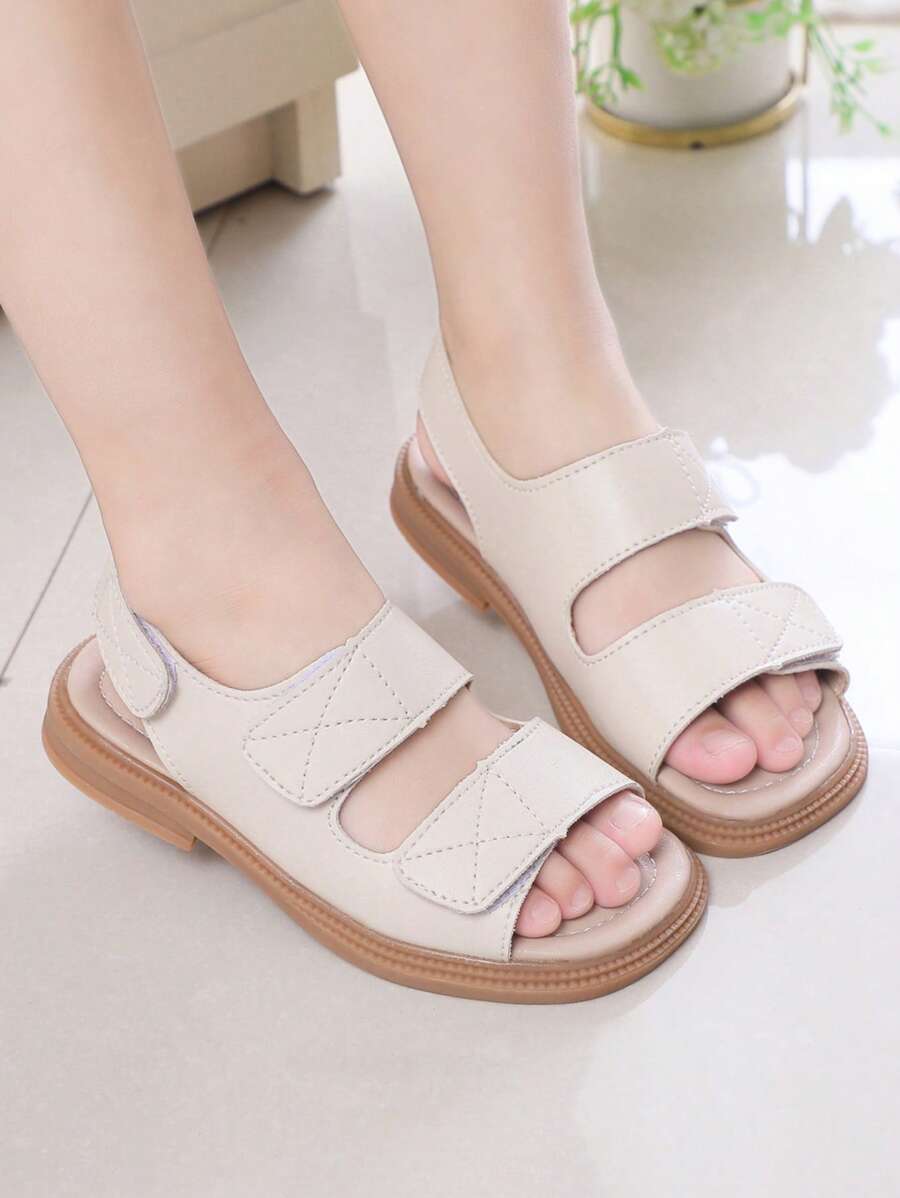 1 Pair Princess Style Kids Sandals, 2025, 2025 New Summer Fashion Girls Open Toe Beach Shoes, Toddler Flat Water Shoes