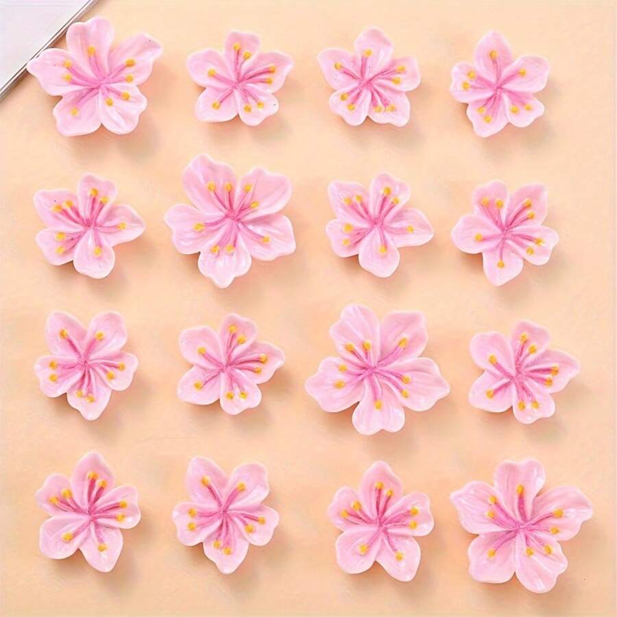 10 Stücke neue süße Kirschblüten flache Rückseite Harz Scrapbooking DIY Schmuck Haarspange Handwerk Dekorationsmaterial