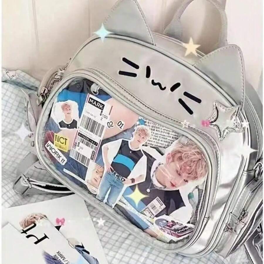 Cute Cat Backpacks For Women Leather Casual Lolita Jk Harajuku Shoulder Bag Fashion College Style Female Small Ita Bag