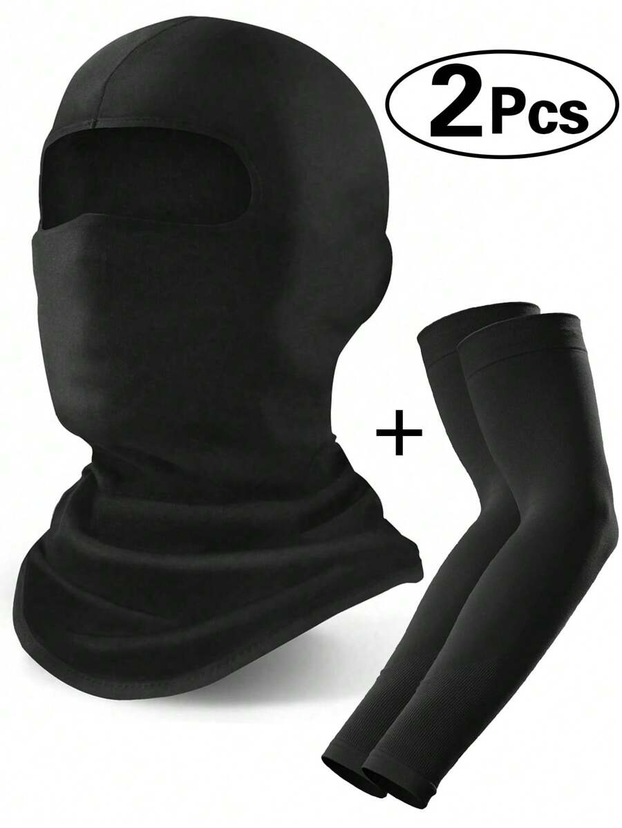 Ski Mask+Arm Sleves, Face Mask For Men And Women – Skiing, Snowboarding, Motorcycle, UV Protection & Wind Protection