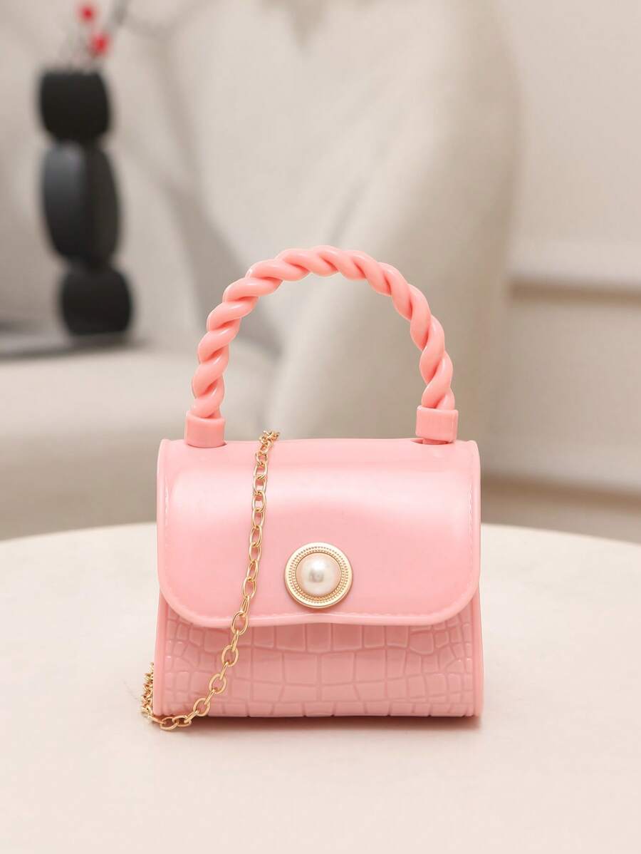 Pearl Decorated Mini Handbag, Animal Print Fashion Crossbody Clutch Bag For Lipsticks, Coins And Keys