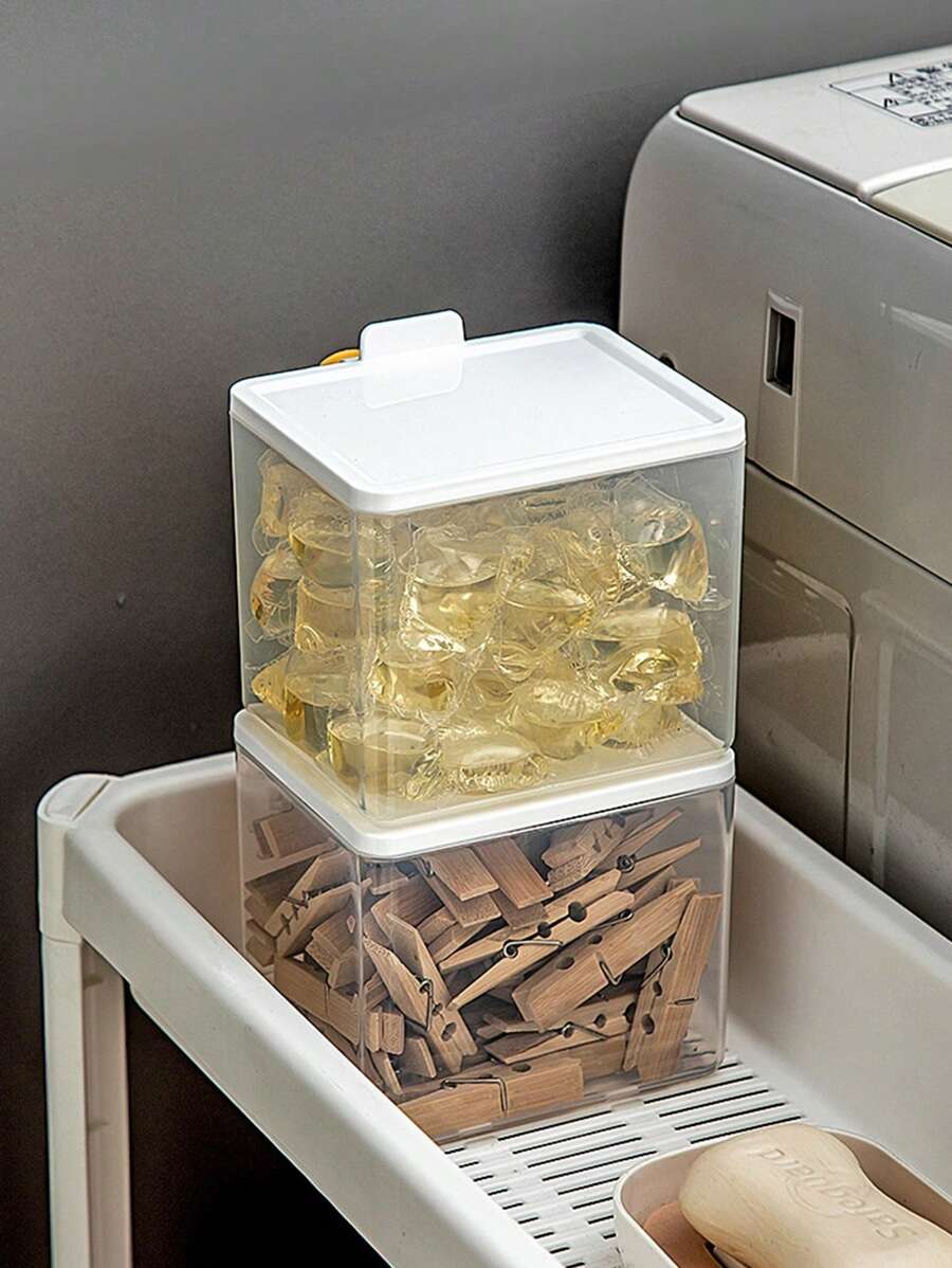 1pc Home Laundry Detergent Bead Storage Container, Household Organizer Bin For Laundry Powder