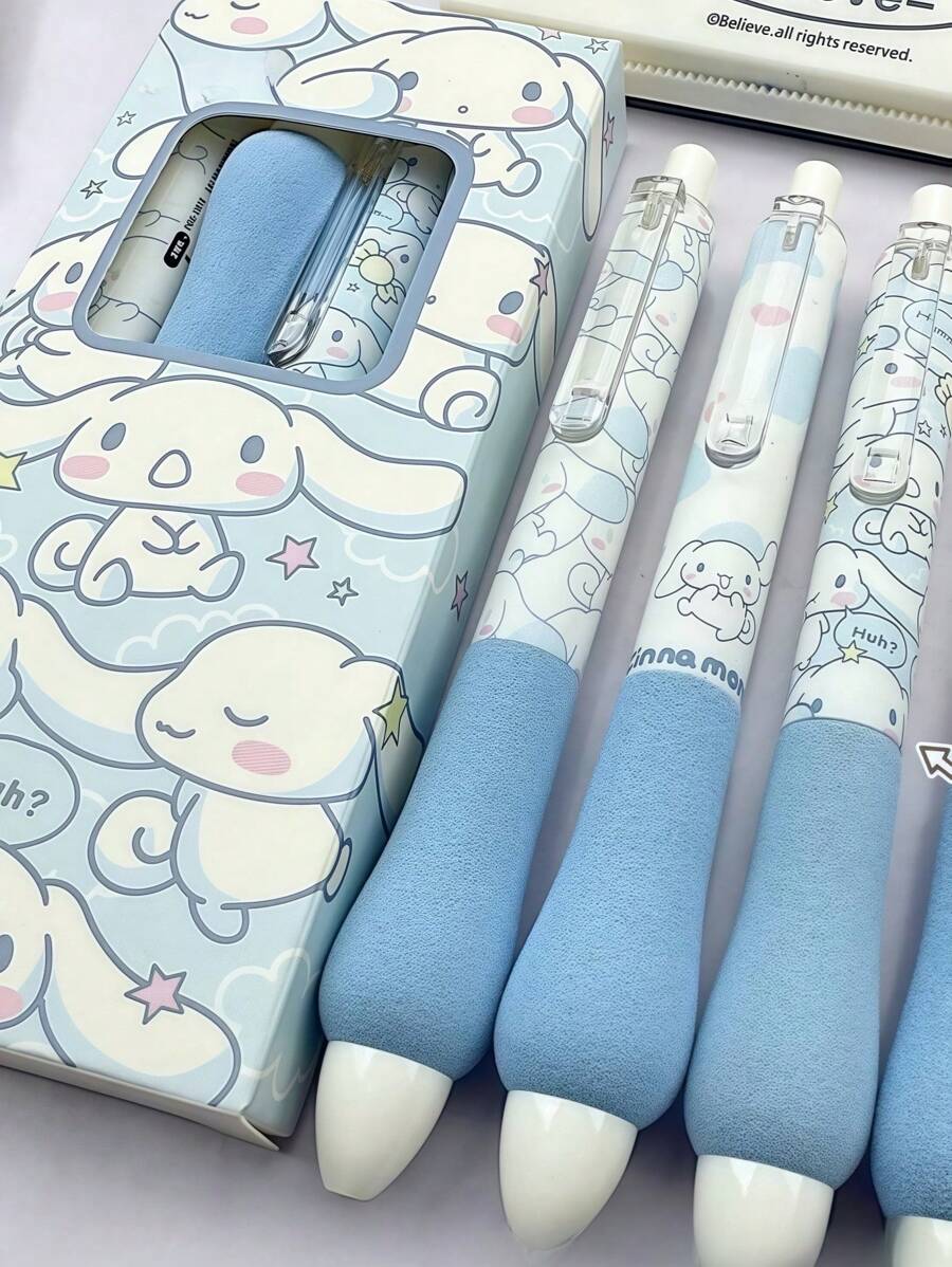 sanrio1 no use One Piece 1pc/6pcs Random Blue Jade Jade Dog Press Pen, Black Ink, Transparent Pen Clip, Highly Attractive Brush Quick Drying, 0.5mm, Various Colors And Designs, Creative High Quality Student Stationery, Office Supplies, Suitable For Gifts, Boyfriend, Girlfriend, Family Members, Teachers, Party Gifts, Birthday Gifts, The Best Choice For Friends To Give Gifts, Valentine's Day,Back To School
