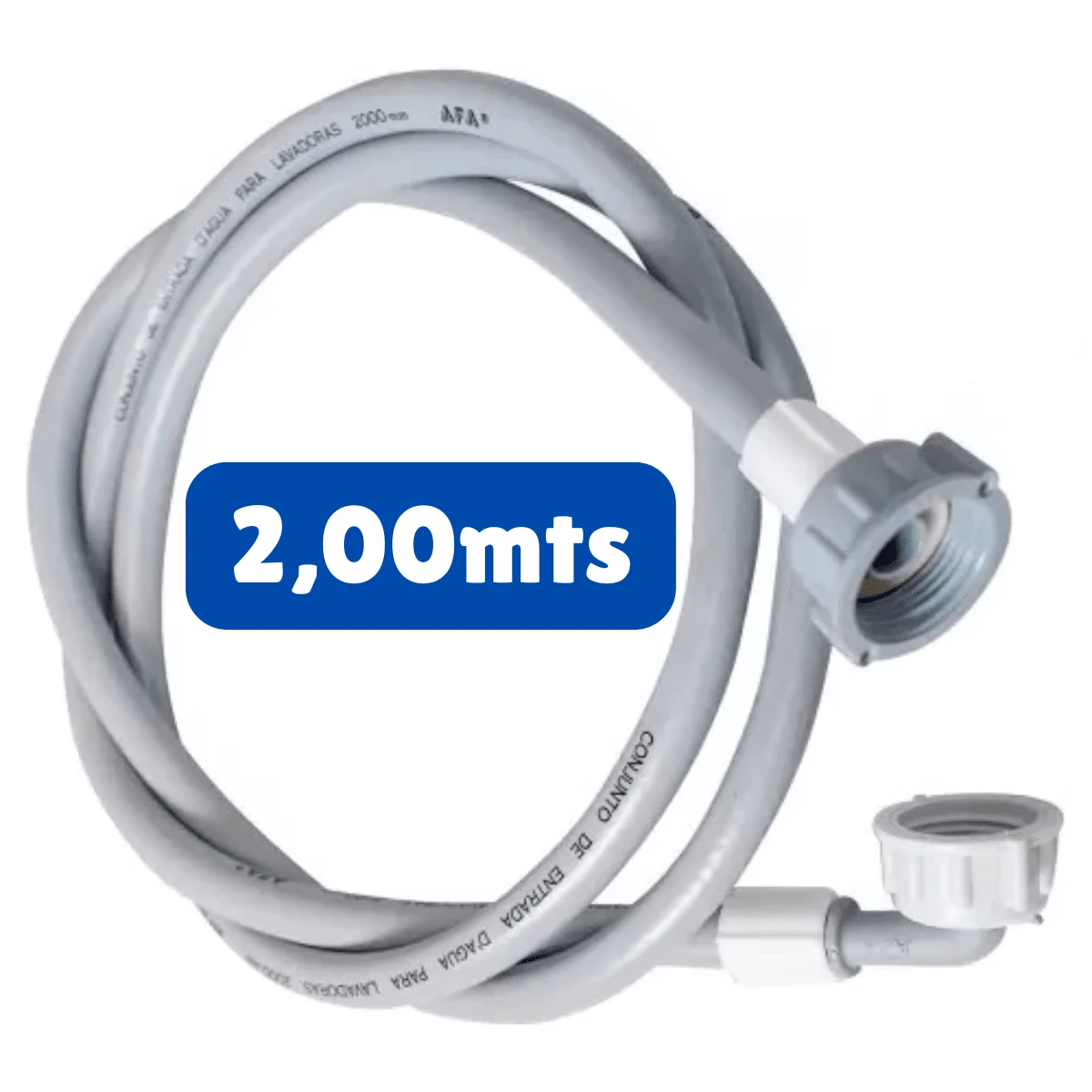 Mangueira Para Máquina De Lavar 2,00mts Entrada Universal Água Lavadora + Adaptador 1/2 Polegada