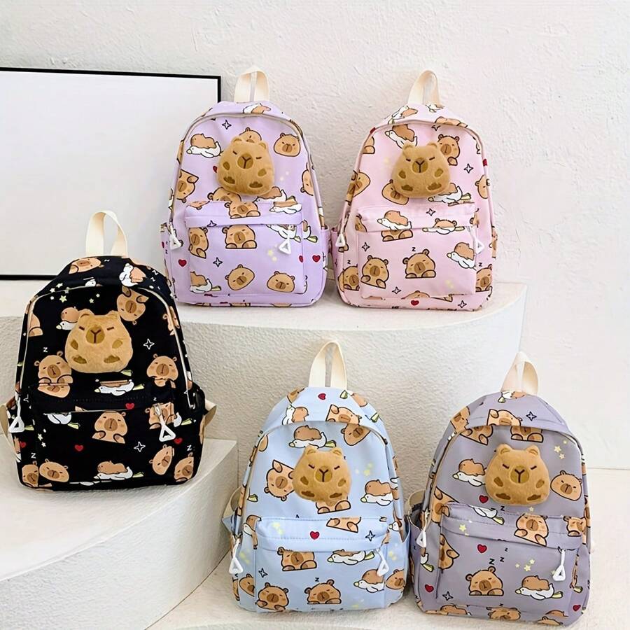 Fashionable Backpack, New Youth Shoulder Bag, Capybara Men's And Women's Casual Small Book Bag, Adjustable Shoulder Strap, Travel Back To School Gift