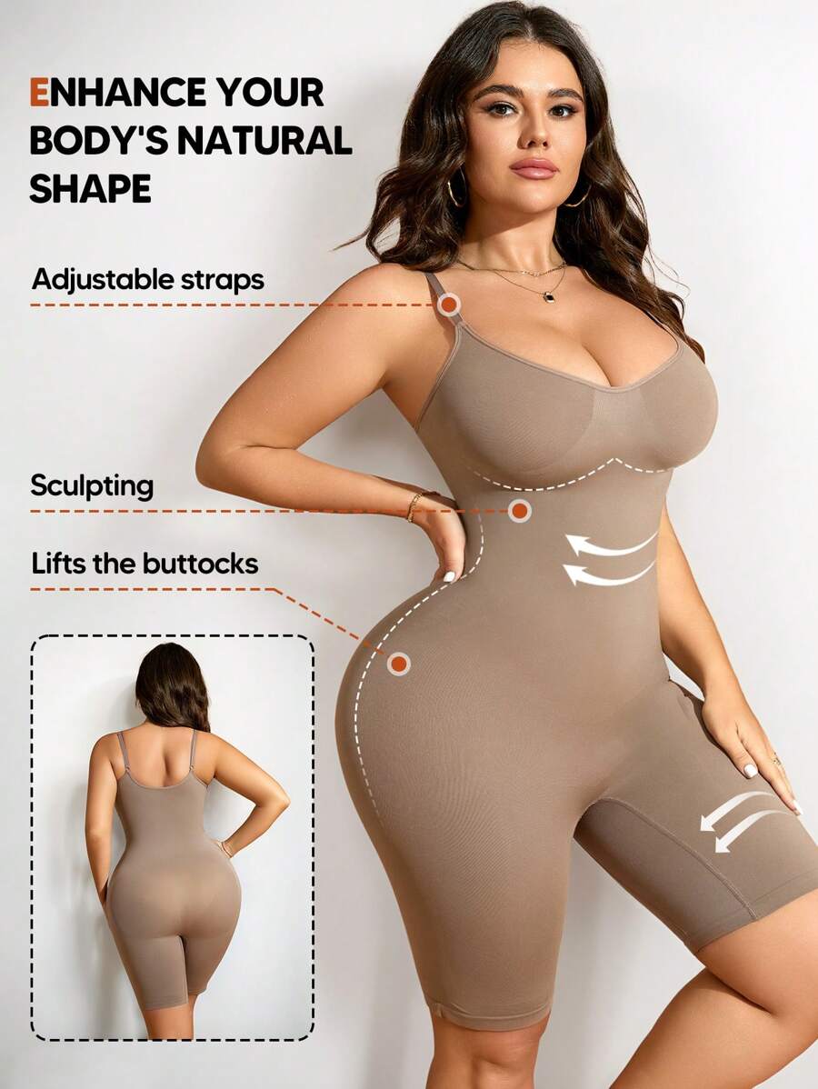 Grown Women Fits Plus Size Woman's Tummy Control Butt Lift Shapewear Bodysuit