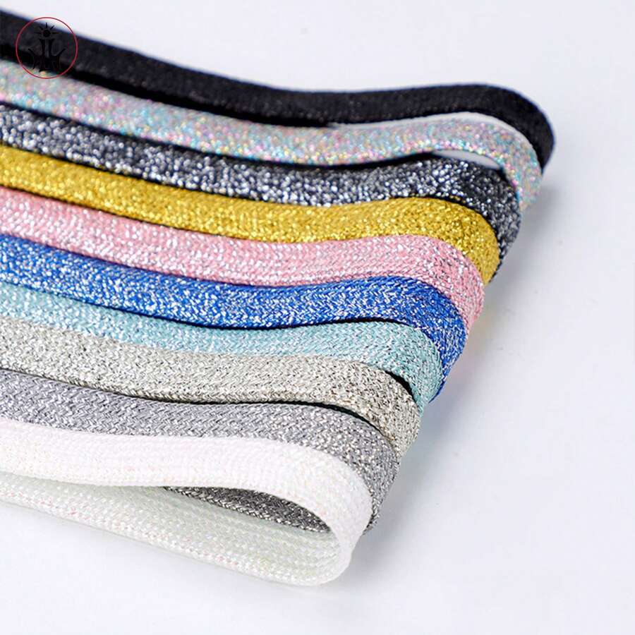 1 Pair Shiny Pearlescent Laces, Colorful Flat Shoelaces, Sports & Casual Shoe Strings