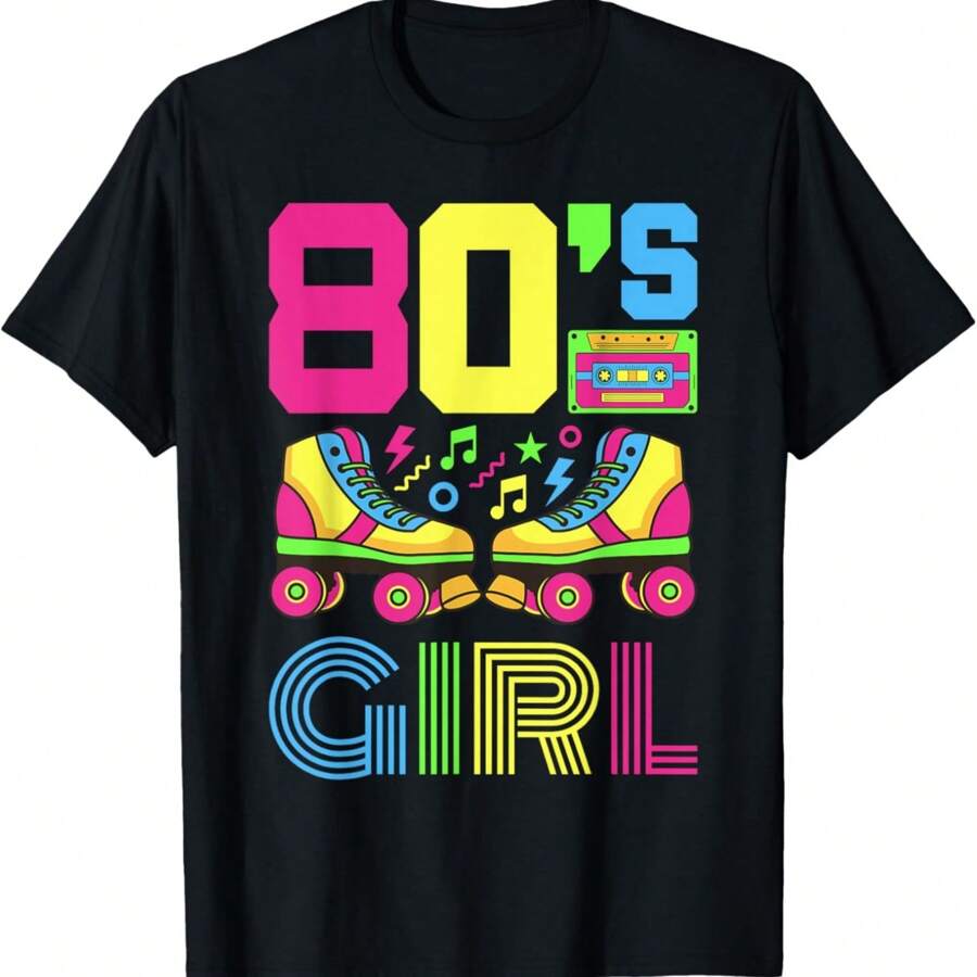80s Girl 1980s Fashion Theme Party Outfit Eighties Costume T-Shirt