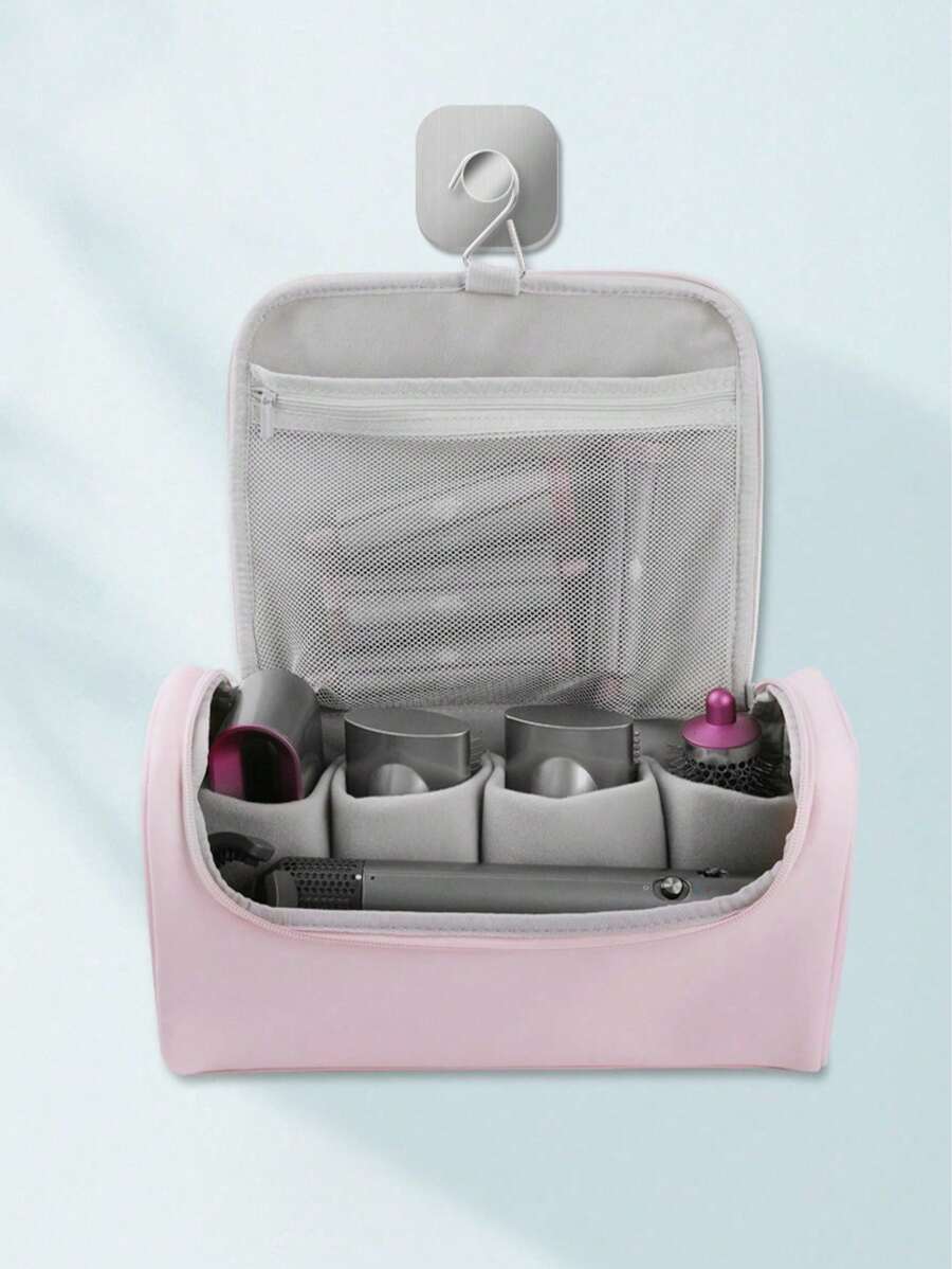 1 PIEZA Bolsa de almacenamiento portátil y elegante para secador de pelo, bolsa de belleza para guardar rizador, bolsa de almacenamiento para secador de pelo, plancha y rizador, bolsa de gran capacidad multifuncional y resistente al agua para artículos de tocador de hombres y mujeres, bolsa colgante para cosméticos, artículos esenciales de viaje, vacaciones, verano, vuelta al colegio, bolsa para la escuela, bolsa de viaje para mujeres, bolsa de maquillaje para viajes