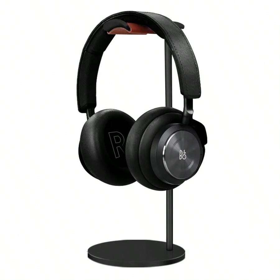 Curved Aluminum Headphone Stand Rack Sturdy Metal Gaming Headset Earphone Holder Hanger With Solid Base For Table Desk Display For Office, Dorm And Home Use