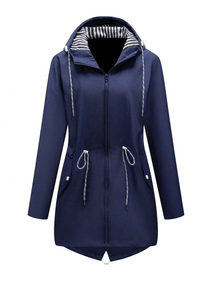 1pc Women's Lightweight Spring Outdoor Casual Sport Windbreaker, Water-Repellent Fabric, Solid Color Thin Jacket