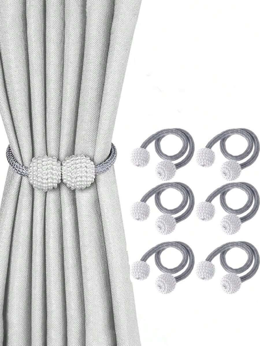 1PC Magnetische Gordijnbinders, Handige Gordijnbinders Decoratieve Gordijnhouders Houder Gordijnbinders Voor Raamgordijnen, Geen Gereedschap Nodig-Parelvorm