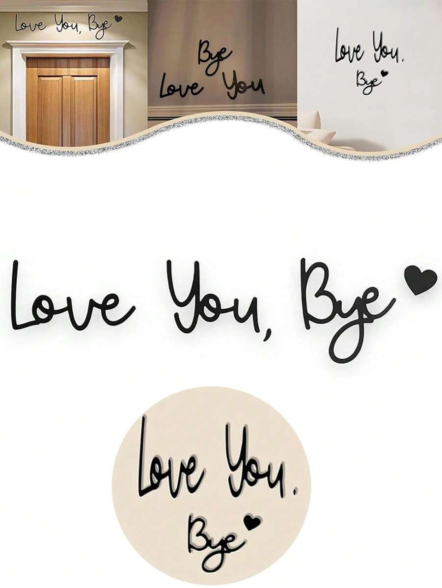 Wooden Love You Bye Sign Above Door, Love You Bye Door Topper, Love You Bye, Love You Bye Sign, Love You, Bye Sign, Love Signs For Home Decor, Love You Bye Wall Decal