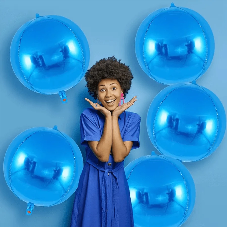 Juego de 6 globos de metal 4D de 22 pulgadas para Año Nuevo, bodas, cumpleaños, aniversarios, graduaciones, fiestas, decoración de celebraciones y suministros para fiestas en interiores y exteriores