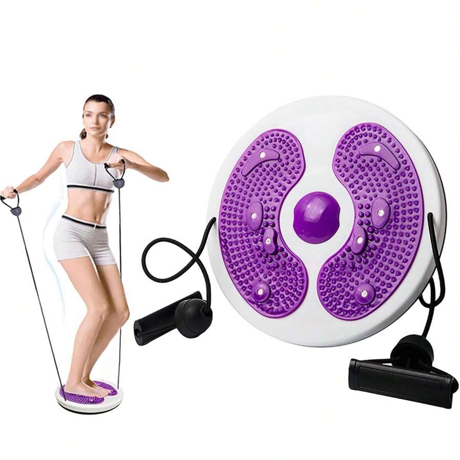 Disco de Torção da Cintura, Treinador Ajustável para Emagrecimento da Cintura, Disco Giratório com Alças, Massagem da Planta dos Pés para Braços, Quadris e Coxas, Acessórios de Academia