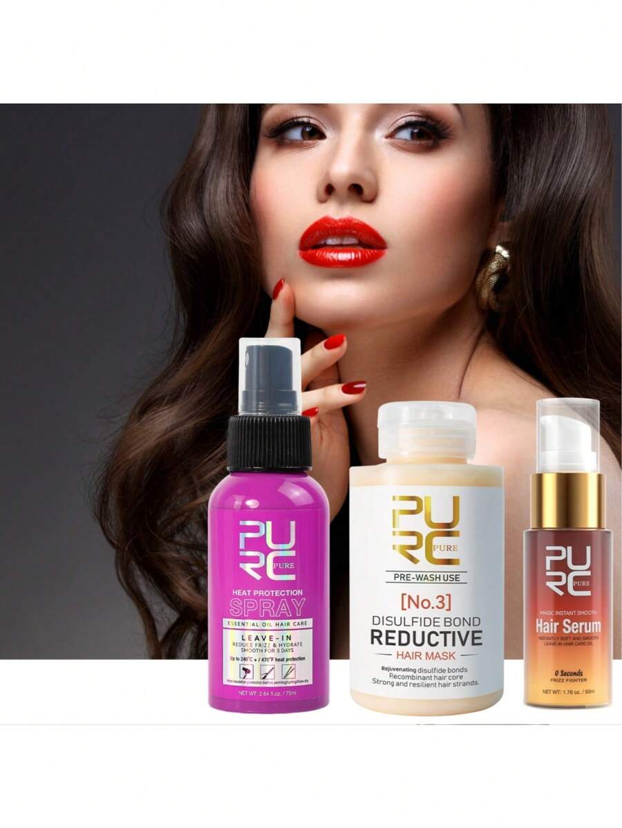Esencia mágica para el cuidado del cabello PURC, acondicionador perfumado y suavizante, tratamiento de restauración de enlaces de azufre No. 3 para el cabello, cuidado de recuperación suave para el cabello seco, dañado y encrespado, spray protector térmico para cabello permanentado y teñido