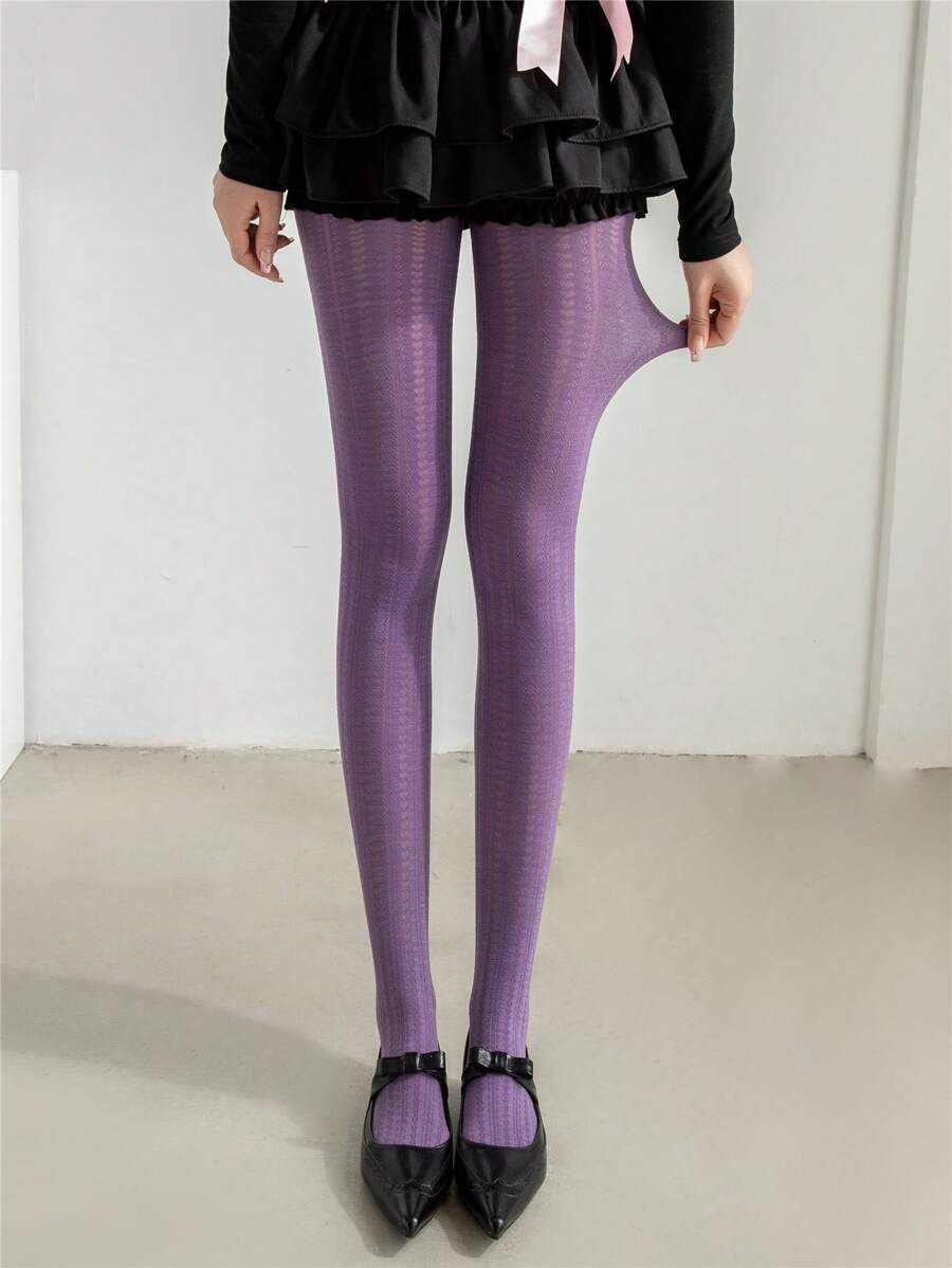 1 szt. Damskie rajstopy Sheer Tights z wycięciem w kształcie serca, wygodne, wyszczuplające, elastyczne, obcisłe legginsy