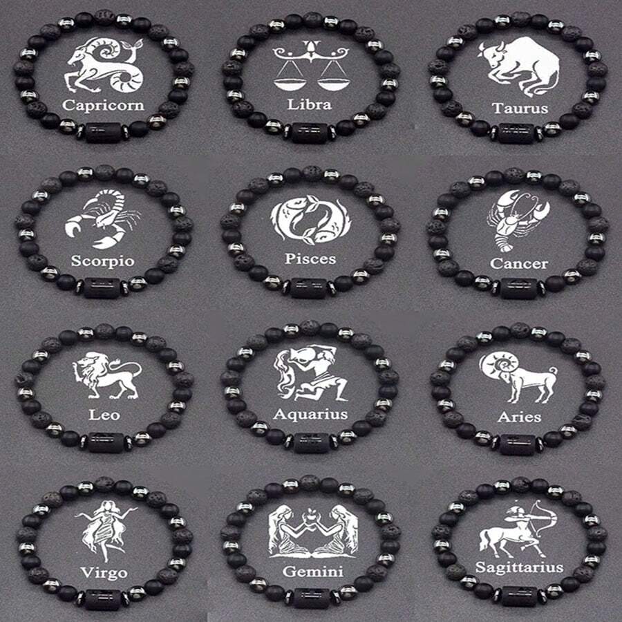 12 Zodiac Signs Bracelet 12 Constellation Jewelry For Women Scorpio Gemini Sagittarius Bracelet Friendship Gift Whoelsales