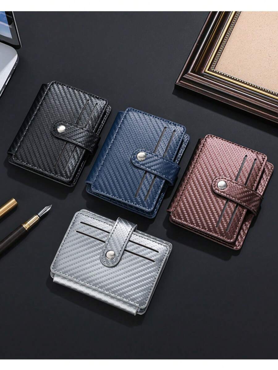 1pc Carbon Fiber Pattern Card Holder, Multi-Slot Super Thin Wallet, Fashionable ID Card Case, Suitable For Teen Casual Outdoor Athletic Or Vacation Travel, Graduation Gifts Or Birthday Dress Accessories