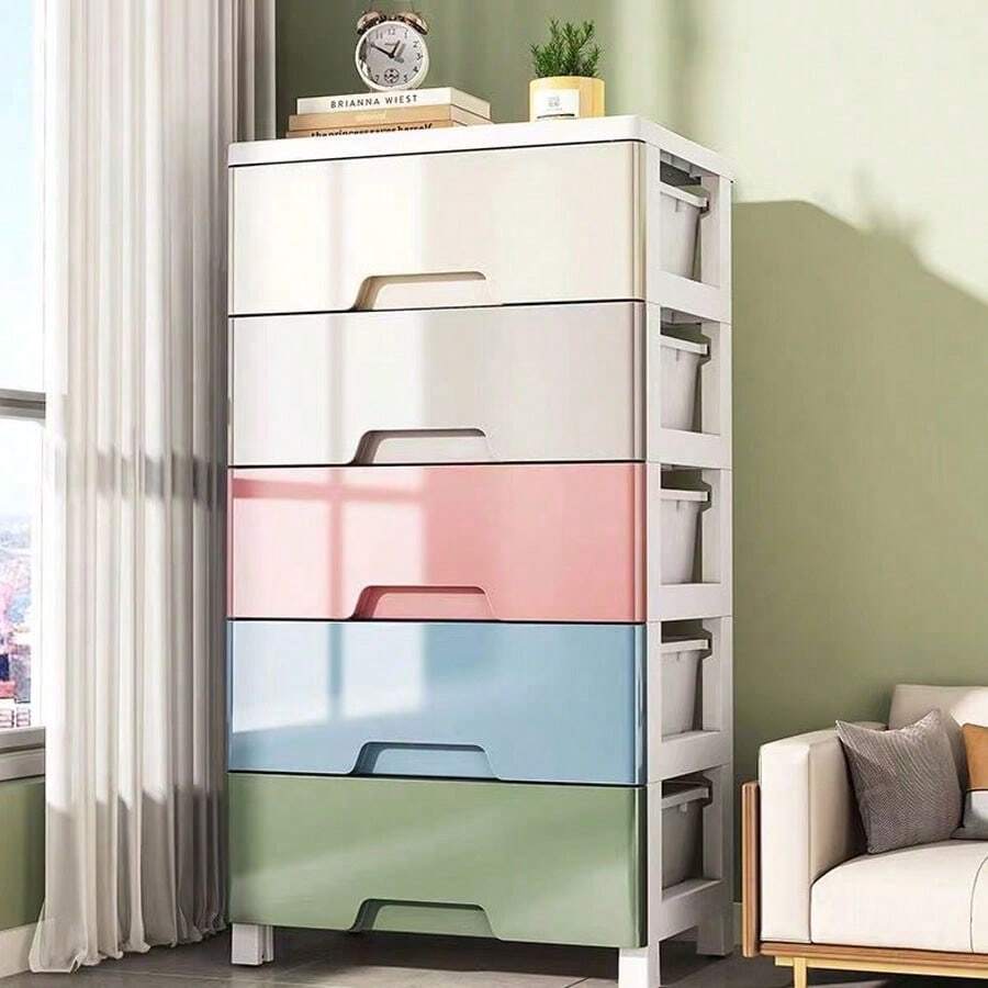 Drawer-Style Shoe Cabinet, Narrow Slit Storage Cabinet, Side Shelf Cabinet, Multi-Layer Plastic Bedside Cabinet, Bathroom