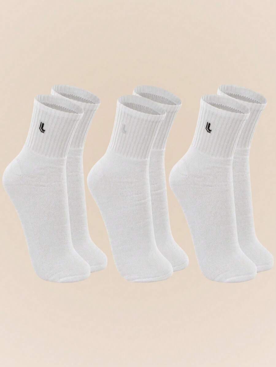 LUPO Kit com 3 Pares de Meias Cano Médio Feminino Lupo Sport em Algodão