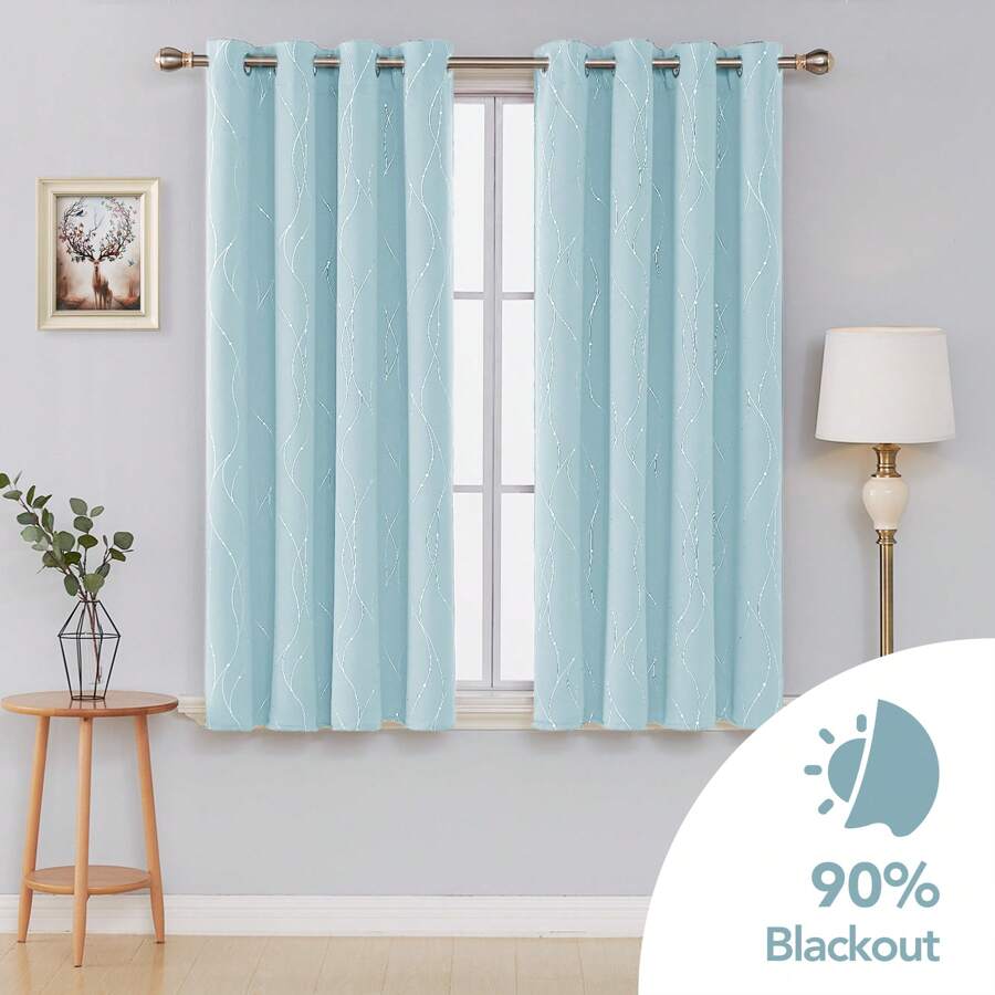 2er Set Verdunkelungsvorhänge Mit Ösen Dicke Thermogardine Kälteschutz Warm Hitzeschutz, Moderne Gardinen, Sonnenschutz Vorhang Für Schlafzimmer