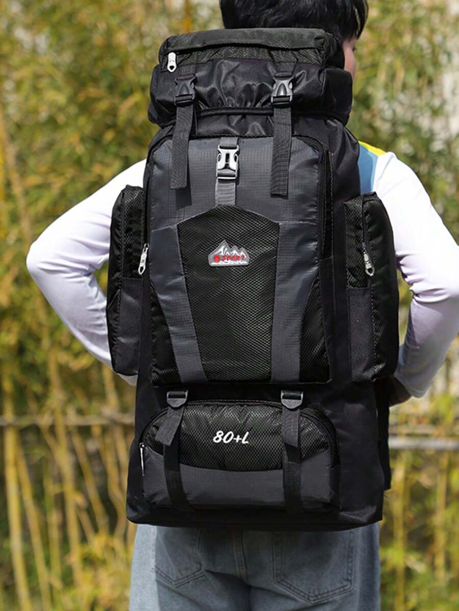 Sac à dos d'alpinisme de 80 litres en nylon imperméable pour hommes, sac à dos de montagne, sac de voyage de plein air