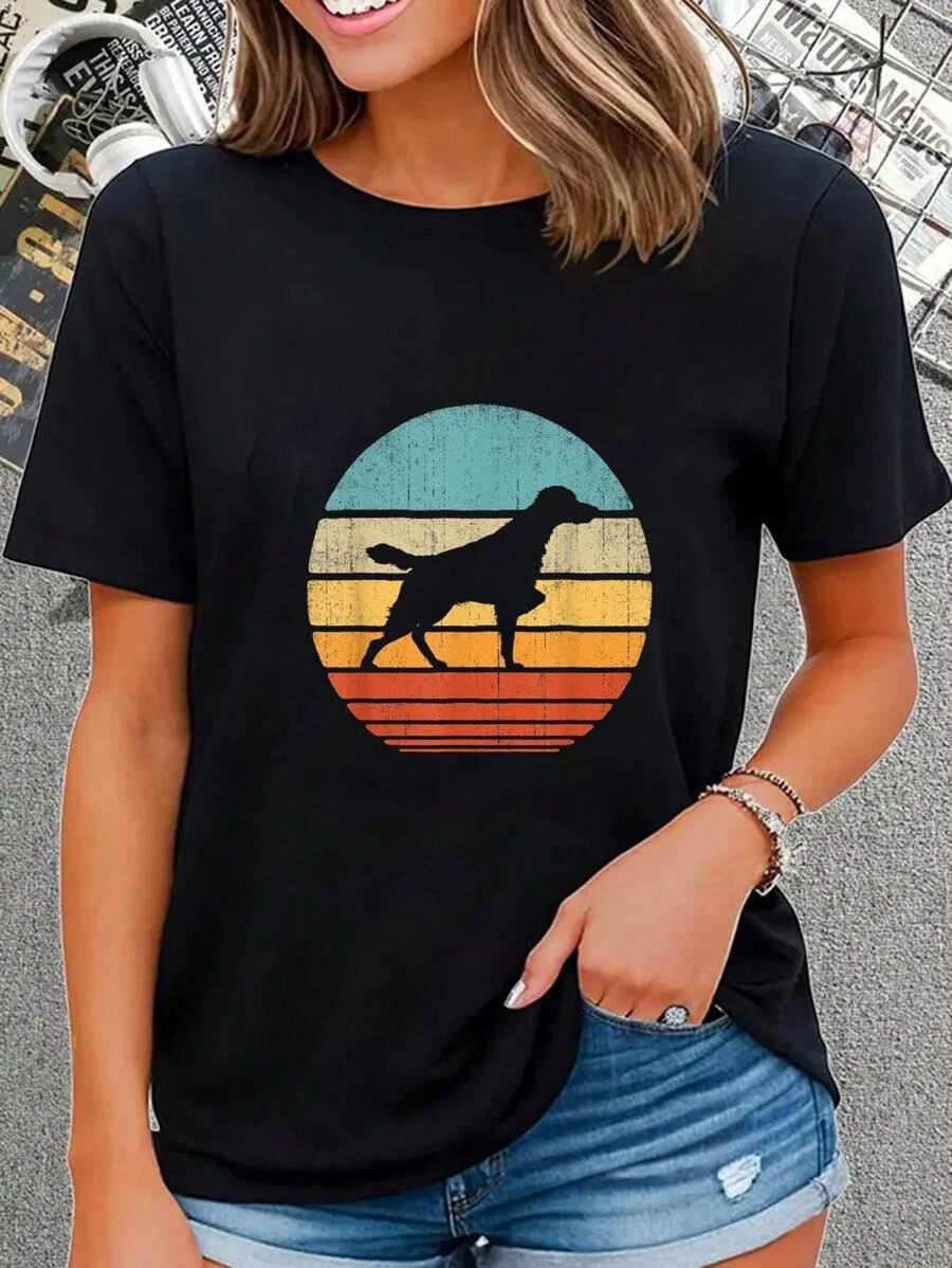 Camiseta informal 100 % algodón, estilo retro vintage de los años 60 y 70, para amantes de los perros, para hombres y mujeres