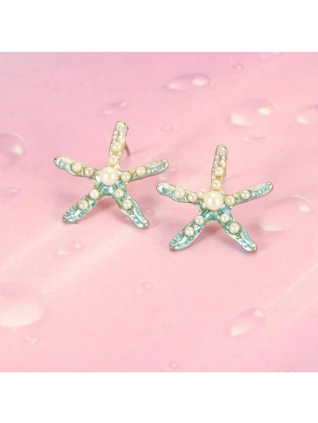 A Pair Of Fashionable Starfish Earrings For Women Ins Design High-End Cartoon Ocean Style Gradient Color Earrings