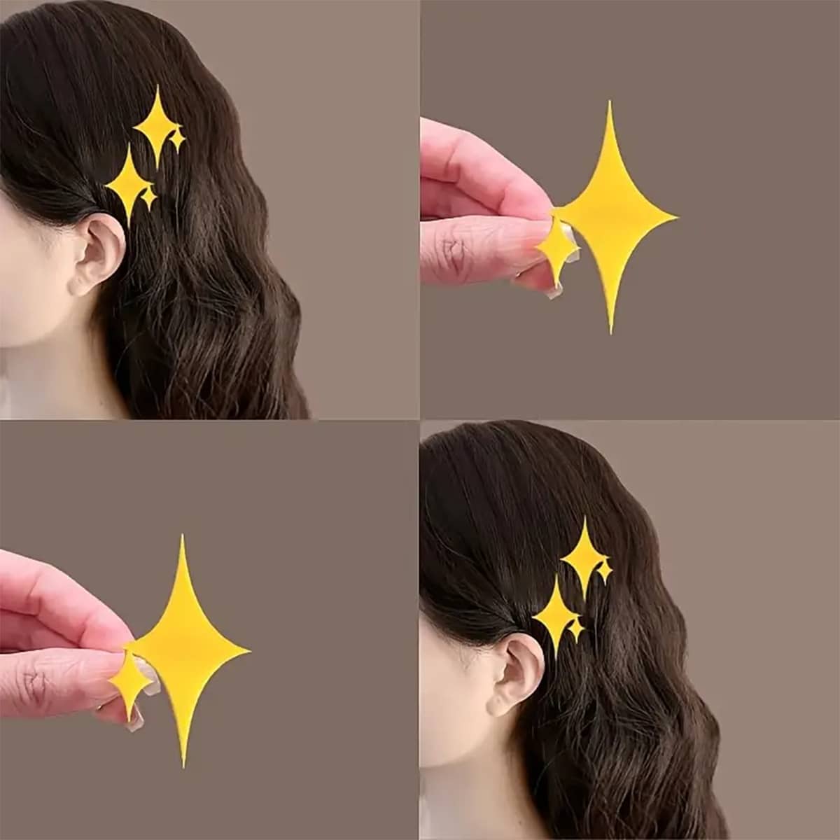 2pcs Y2K Style Cute Geometric Star Shape Plastic Duck-Bill Hair Clips, Suitable For Side And Bangs, High Aesthetic Travel Hair Accessory, Fit For Age 14+ Years, Plastic Material