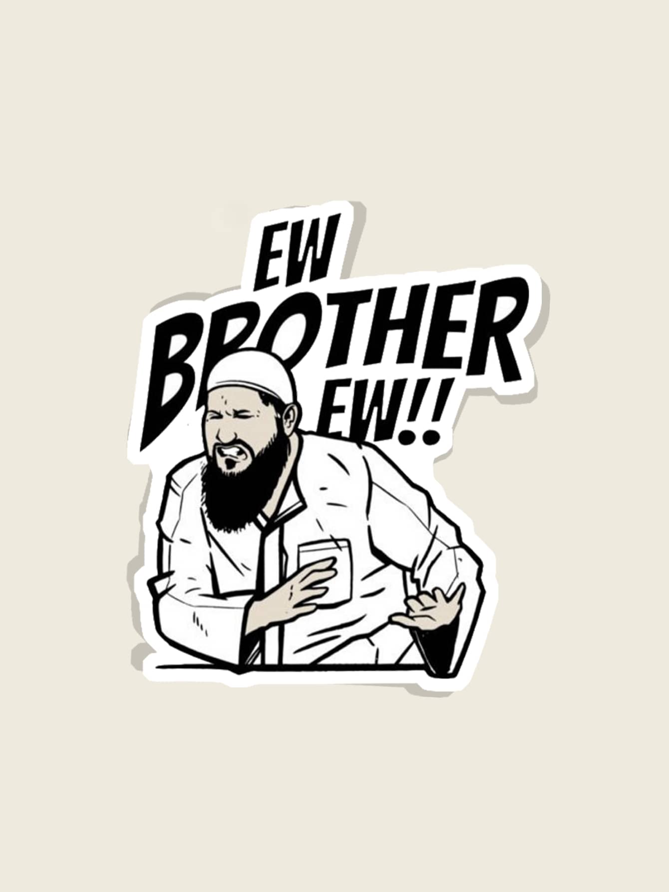 1pc Brother Eww! Meme Sticker, Vinyl Decal For Water Bottle, Laptop, Phone Case, Fun Sticker