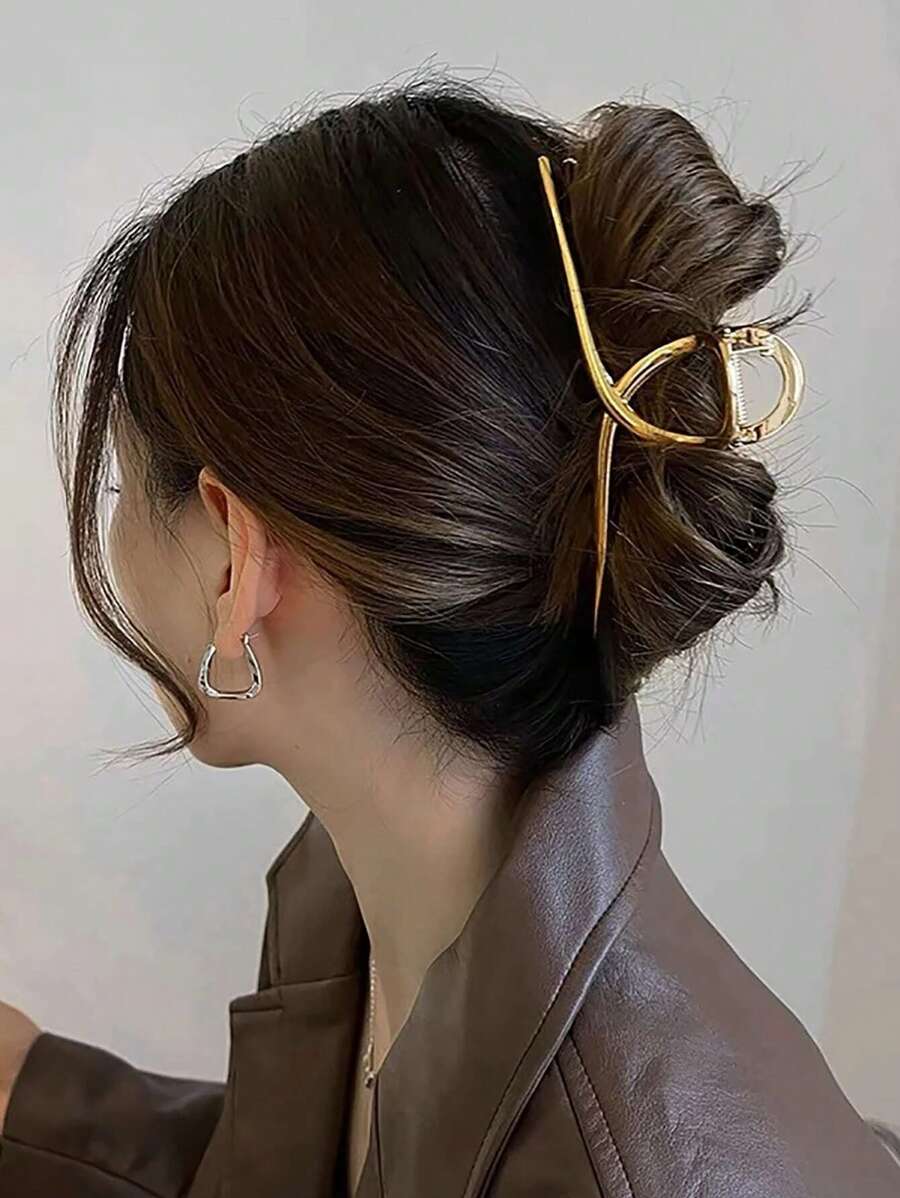 1pc Women Minimalist Casual Style Simple Hair Claw For Daily Casual Outing Wear Street Claw Clips Hair Clips Hair Jaw Clip Hair Clamps Hair Clutch Hair Catcher Clip