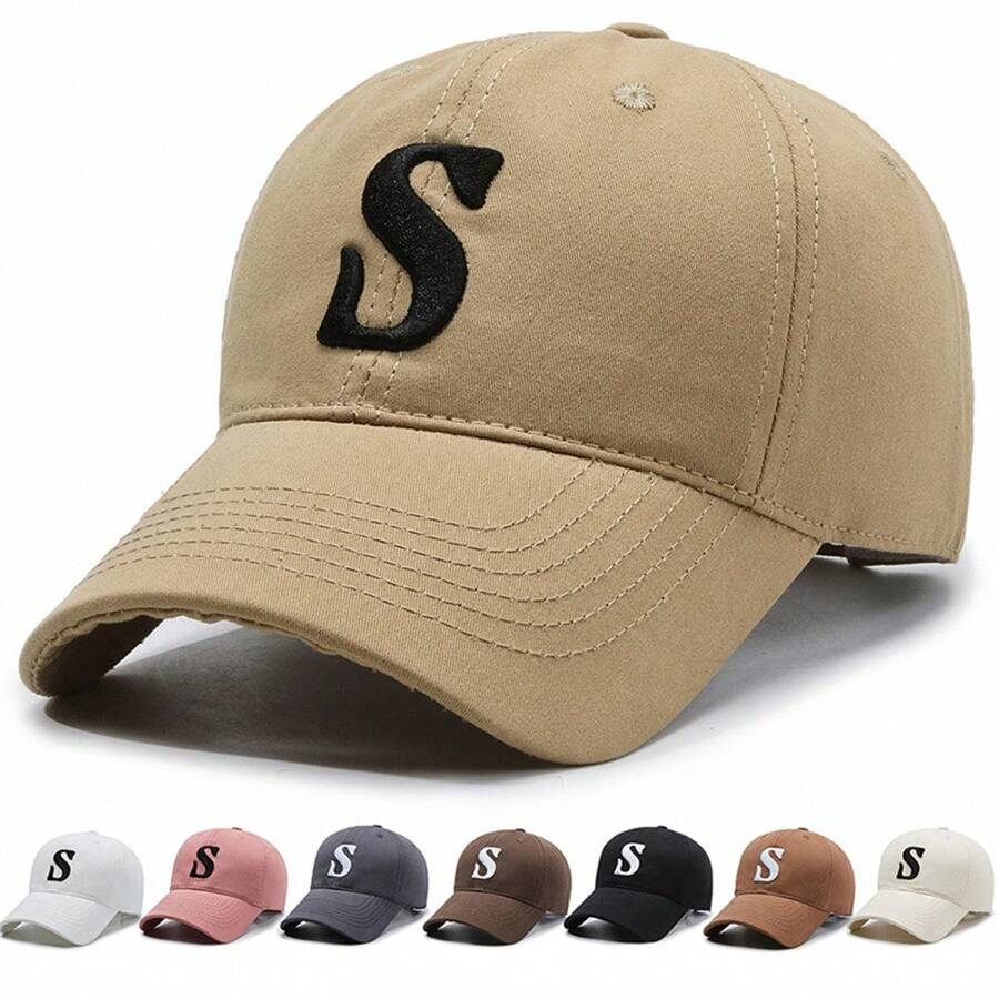 1 Pc Unisex 3D Embroidery S Large Brim Baseball Cap, Adjustable Sunscreen Peaked Cap Casual Style,Suitable For Commuting And Travel