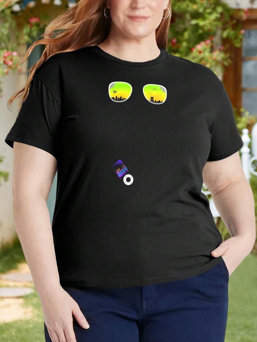 The Traveler Oversize Women T-Shirt Oversize Women's Fashion Airplane Beach Sunset Art